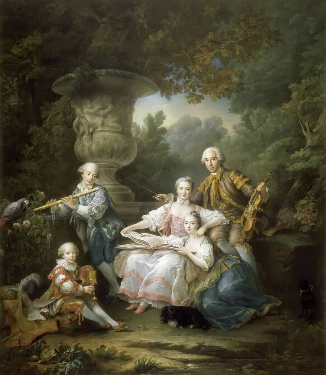 Louis II du Bouchet de Sourches met zijn Familie door Francois-Hubert Drouais