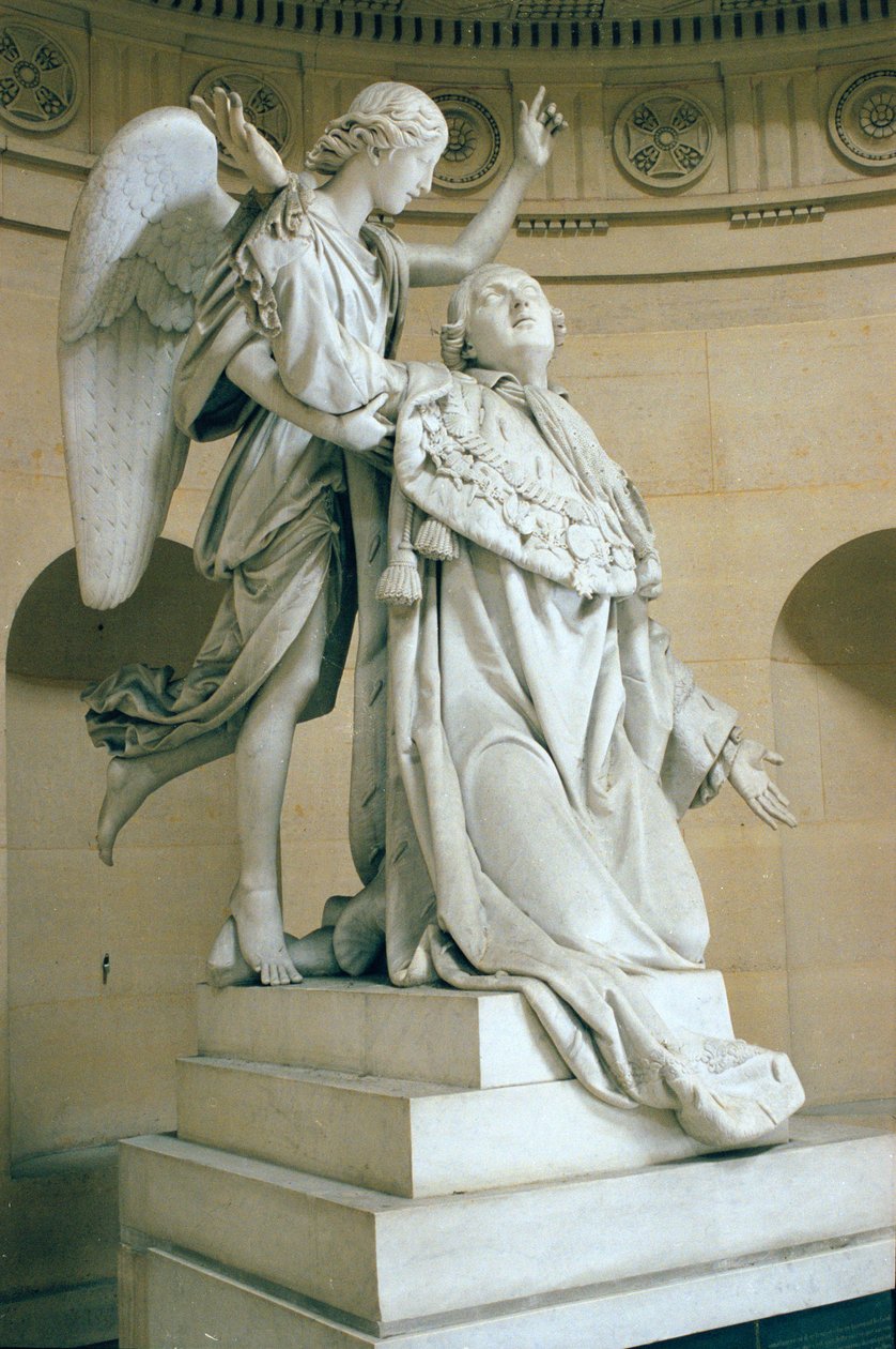 De Apotheose van Lodewijk XVI (1754-93), ook wel Lodewijk XVI vastgehouden door een engel, 1825 door Francois Joseph Bosio