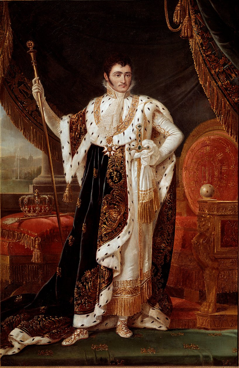 Portret van Jerome Bonaparte, koning van Westfalen, voor de tuinen van Wilhelmshohe door Francois Josephe Kinson