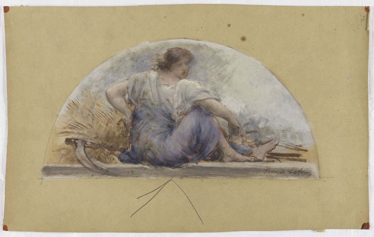 Schets voor de eetzaal van het Hôtel de Ville in Parijs: Oogst of Zomer door Francois Lafon