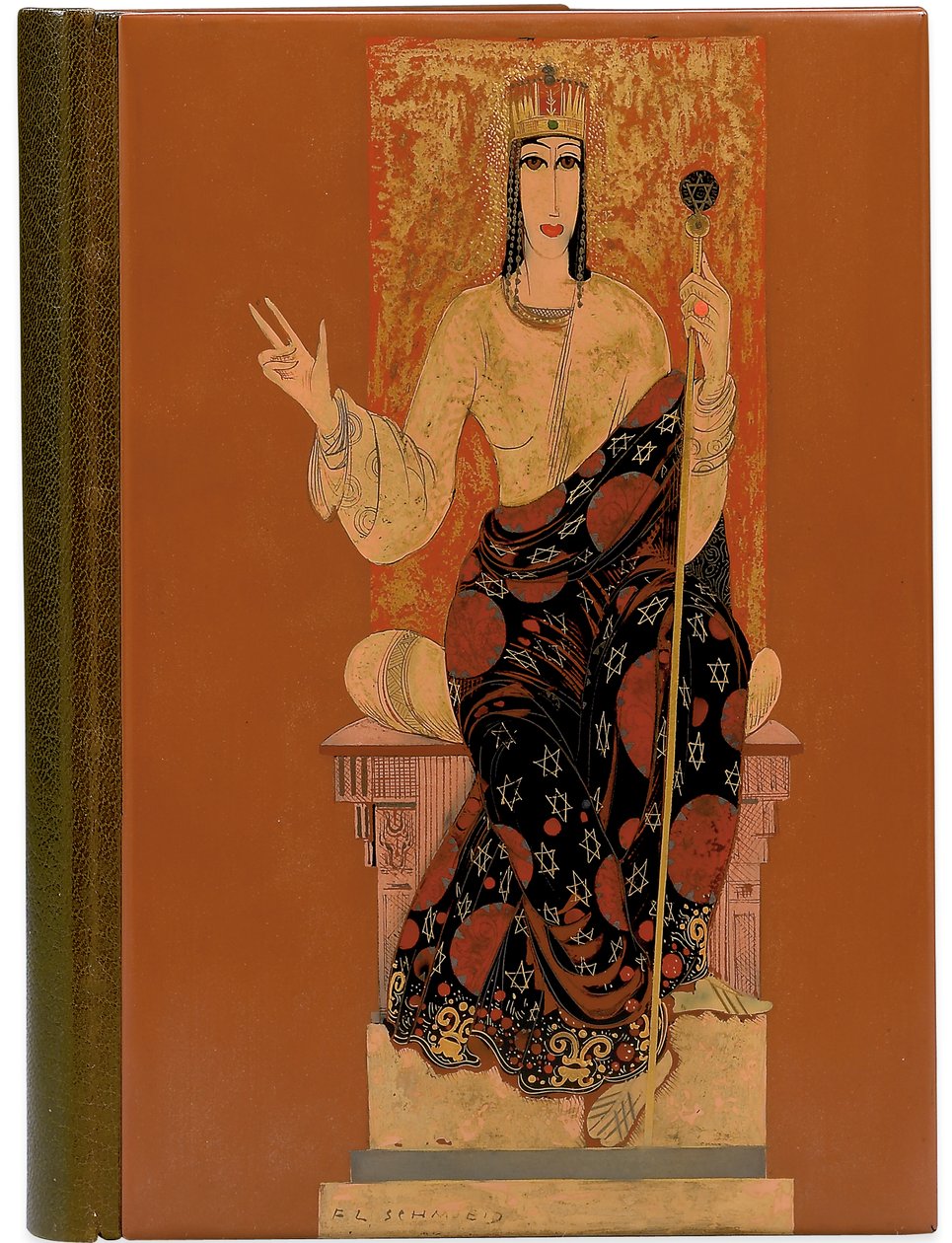 Het Lied van Salomo, lakwerk door Jean Dunand (1877-1942) door Francois Louis (after) Schmied