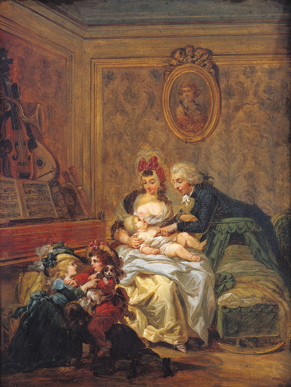 Het geluk van het huwelijk of, De gelukkige familie door Francois Louis Joseph Watteau