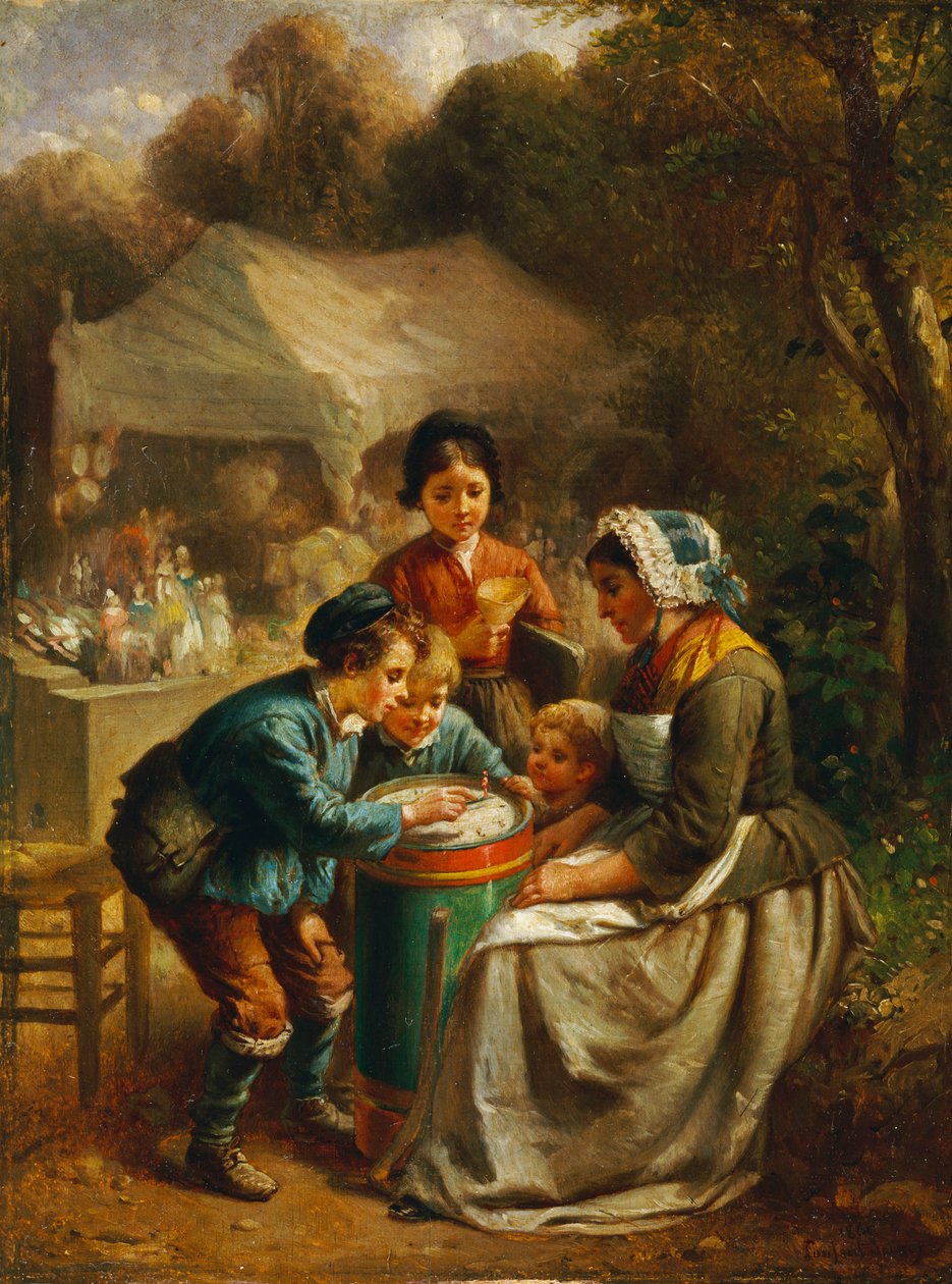 De speelgoedverkoper, 1860 door Francois Louis Lanfant de Metz