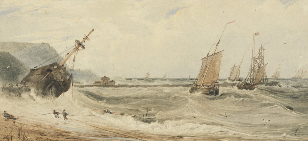 Haven van Boulogne door Francois Louis Thomas Francia