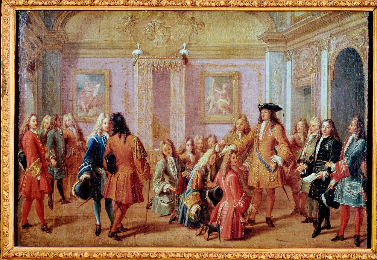 Oprichting van de Orde van Sint Lodewijk door koning Lodewijk XIV, 5 mei 1693 door Francois Marot