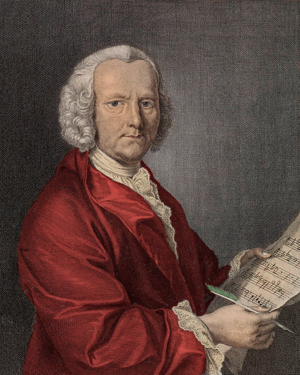 Portret van Willem door Fesch (1687-1761) gravure van Francois La Cave door Francois Morellon la Cave