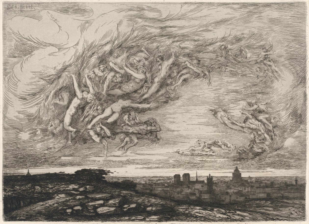 Cholera in Parijs door Francois Nicolas Chifflart