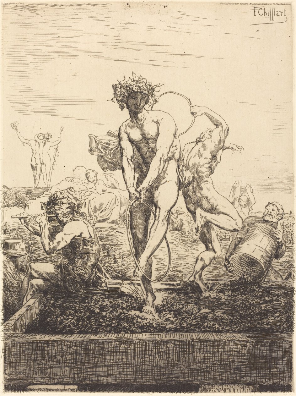 Druivenoogst door Francois Nicolas Chifflart