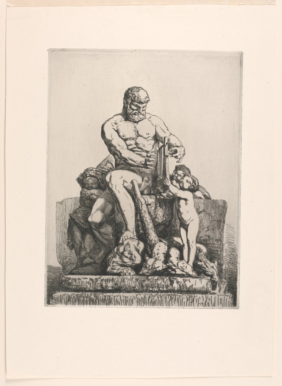 Hercules, plaat één uit Twaalf Etsen door Chifflart door Francois Nicolas Chifflart