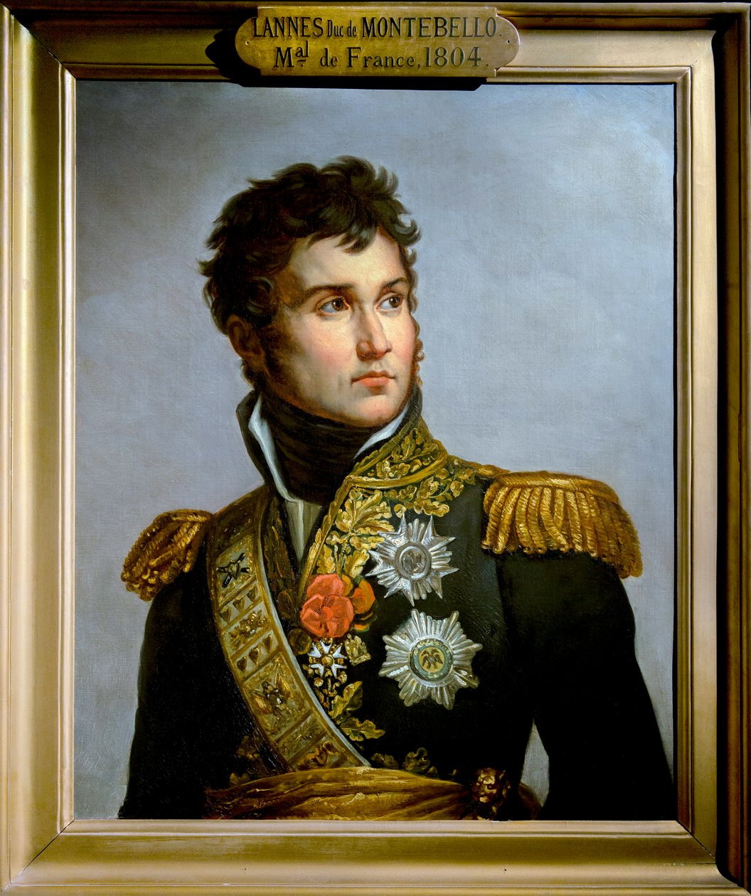 Portret van Jean Lannes, Hertog van Montebello (1769-1809) maarschalk van het Keizerrijk (kopie van Volpeliere naar de afdruk van Lannes door Gerard) door Francois Pascal Simon (after) Gerard