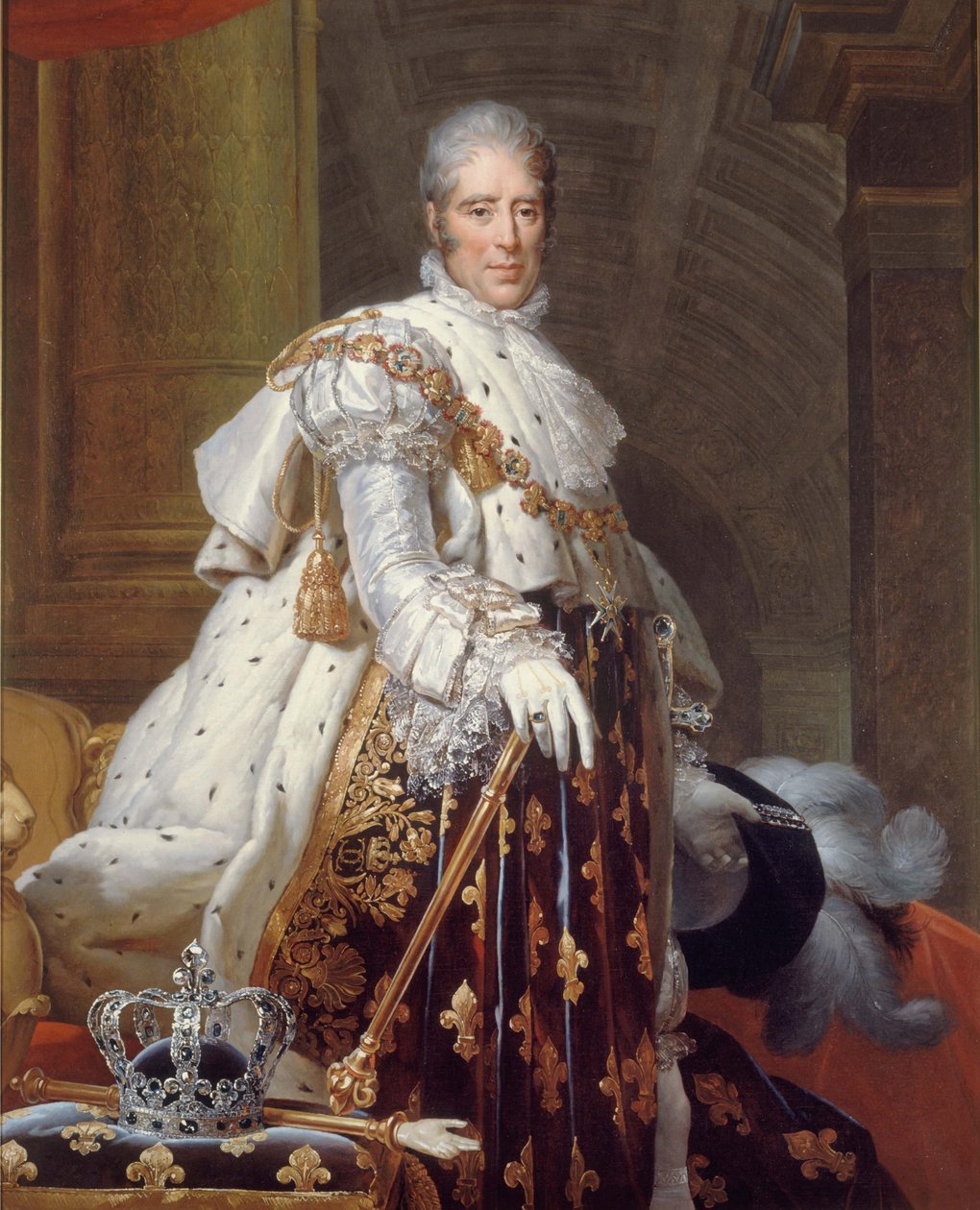 Portret van Karel X in heilige kleding, ca. 1825 door Francois Pascal Simon (studio of) Gerard