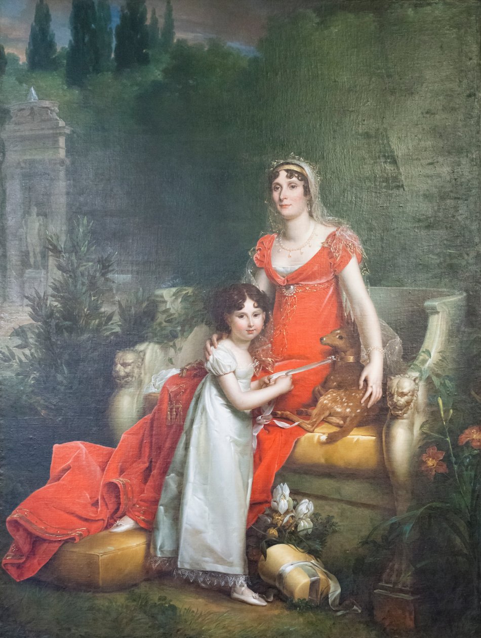 Elisa Bonaparte Baciocchi met haar dochter Napoleona Elisa door Baron François Pascal Simon Gérard