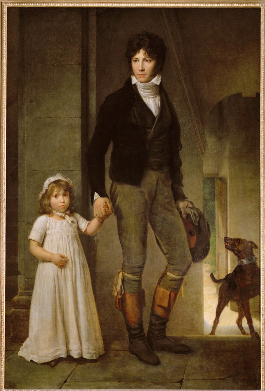 Le peintre Isabey et sa fille - De schilder Jean-Baptiste Isabey en zijn dochter Alexandrine ... door Francois Pascal Simon Baron Gerard