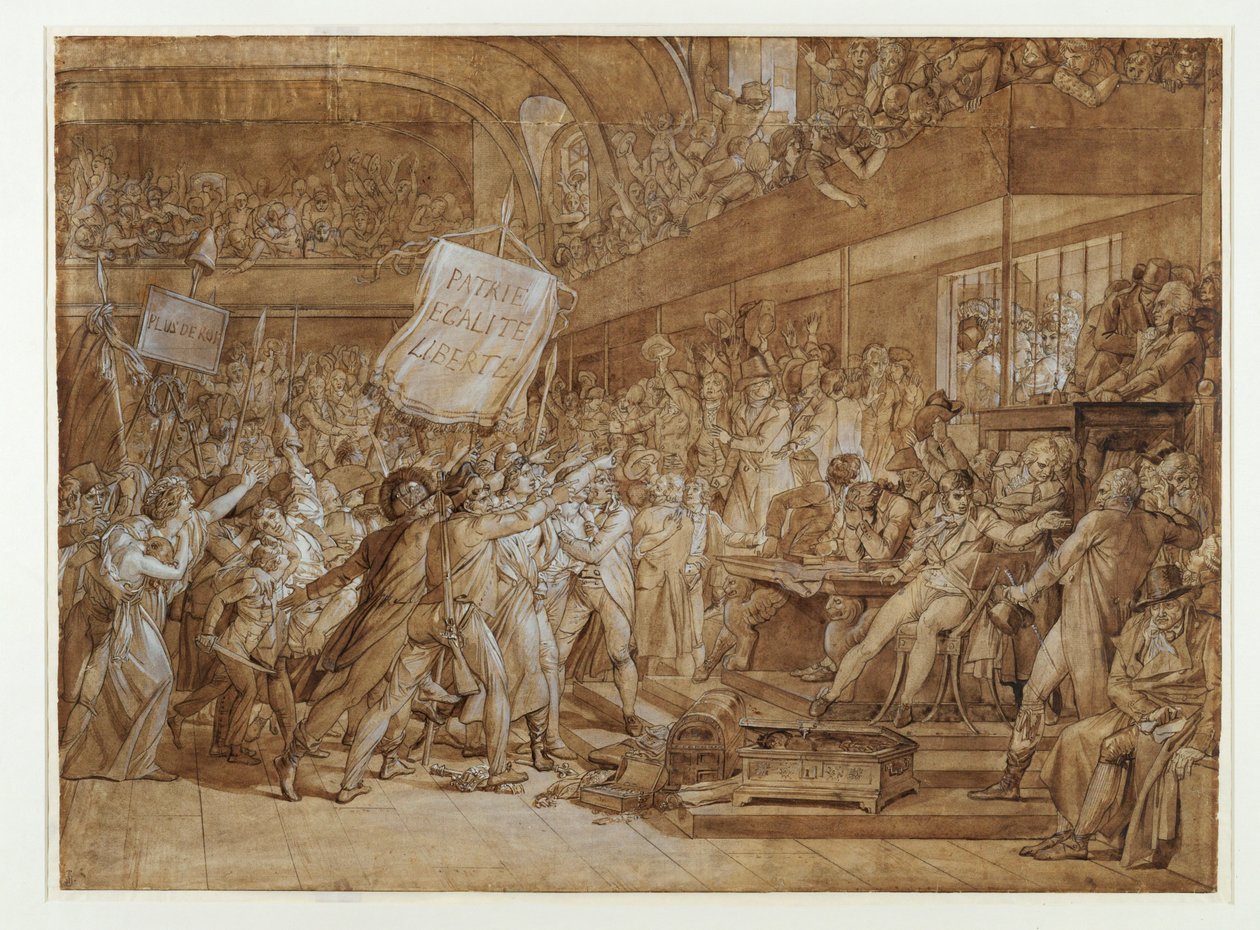 Pen, bistre-was, gouache accenten ... door Francois Pascal Simon Baron Gerard
