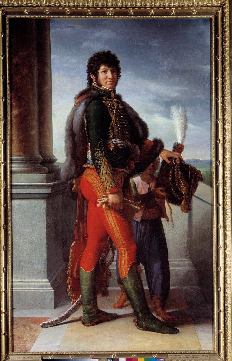 Portret van Joachim Murat (1767-1815) maarschalk van het rijk in Hussard uniform, generaal van de cavaleriedivisie, commandant van de Consuls Garde en militair gouverneur van Parijs in 1801 Schilderij door Francois Gerard (1770-1837) Rond 1801 door Baron François Pascal Simon Gérard