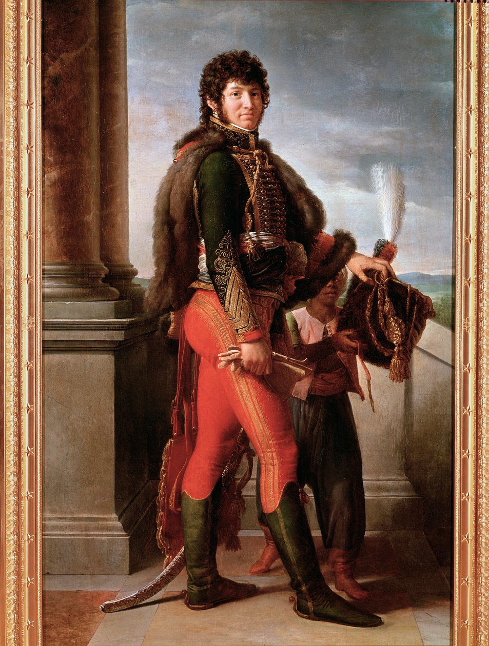 Portret van Joachim Murat in huzarenuniform (detail) door Baron François Pascal Simon Gérard