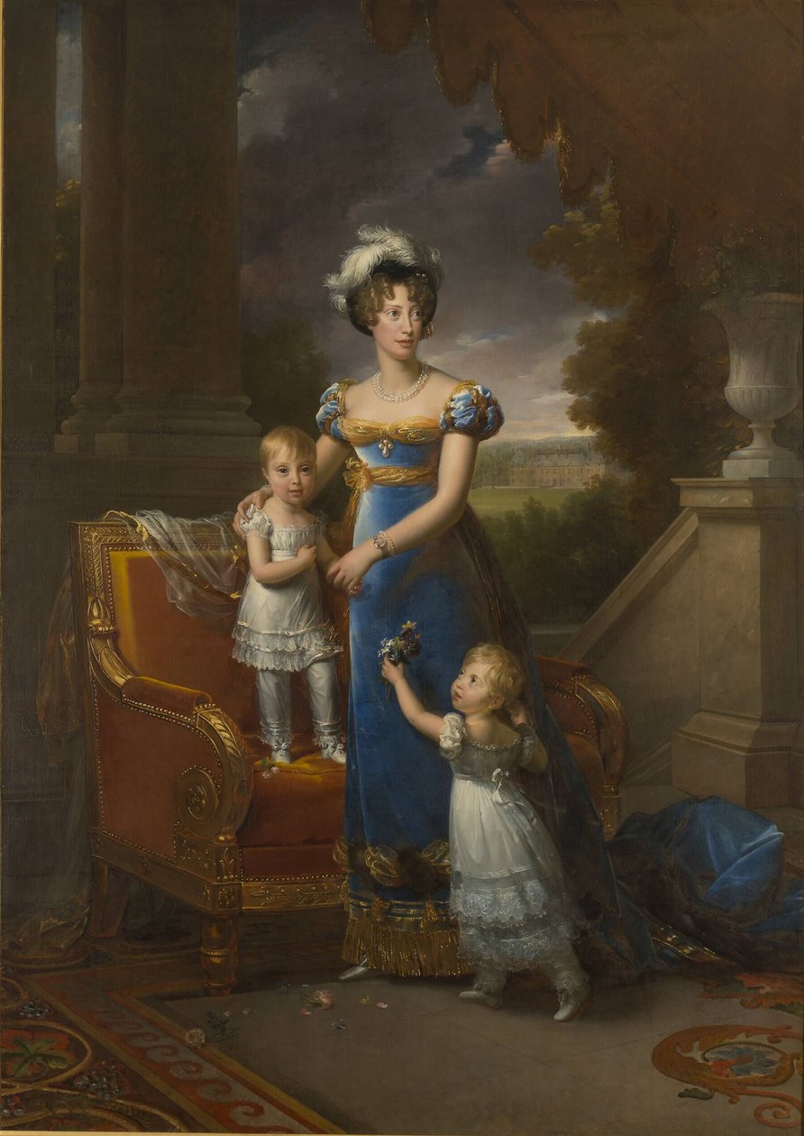 Hertogin de Berry met kinderen Louise Marie Thérèse d