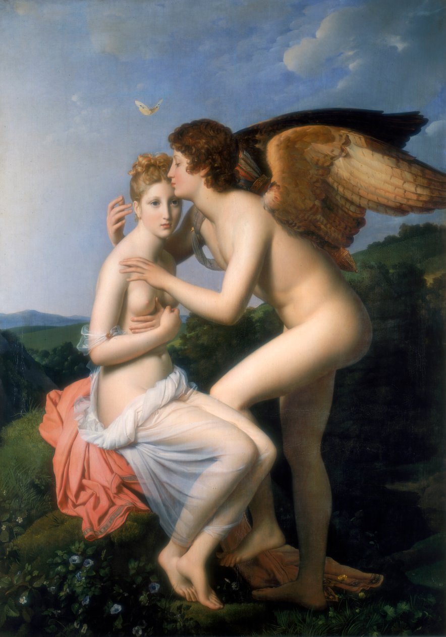 Psyche Ontvangt de Eerste Kus van Cupido door Francois Pascal Simon Gerard