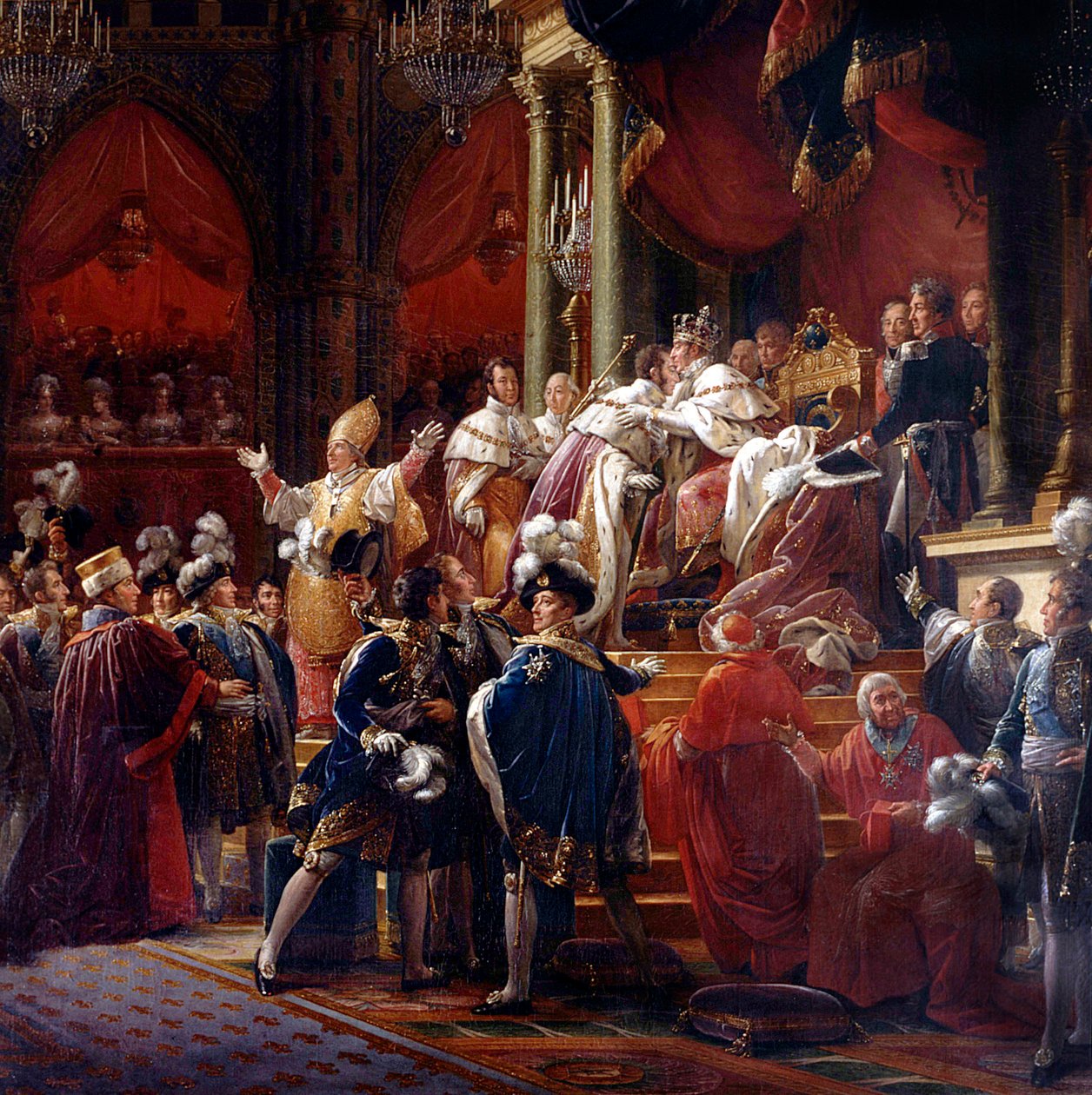 De kroning van koning Karel X, 29 mei 1825 in de kathedraal van Reims (detail) door Francois Pascal Simon Gerard