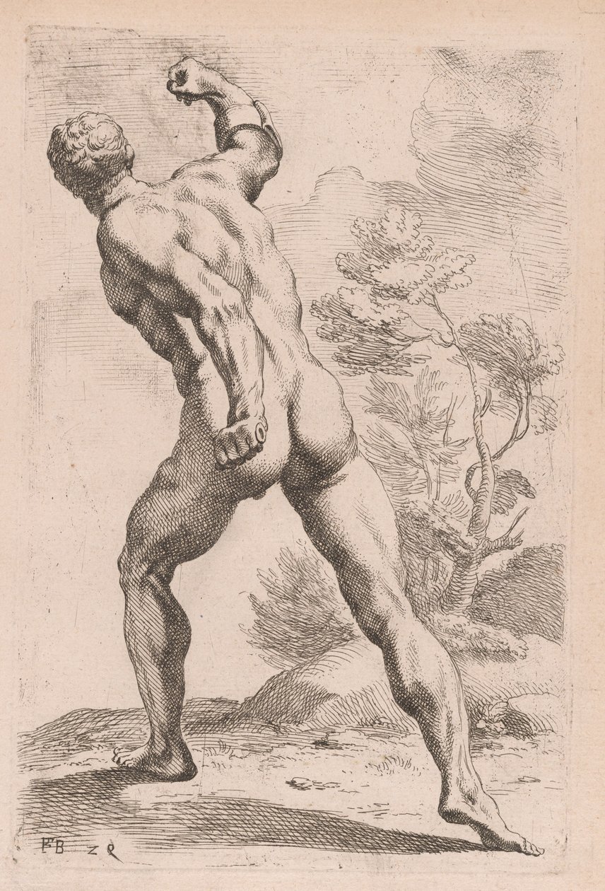 De Borghese Gladiator, achteraanzicht (plaat 29) door Francois Perrier
