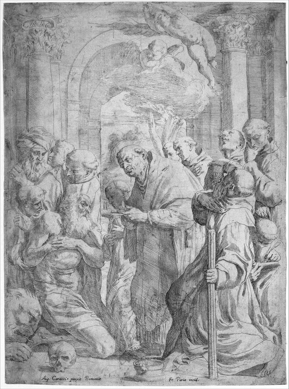De Laatste Communie van Sint Hiëronymus, 1584-1650 door Francois Perrier