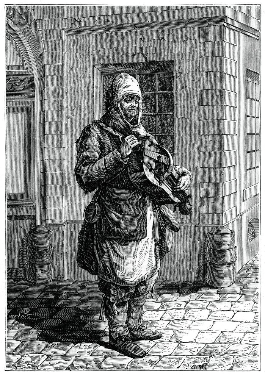 Reizende muzikant, 1885 door Francois Robert Ingouf
