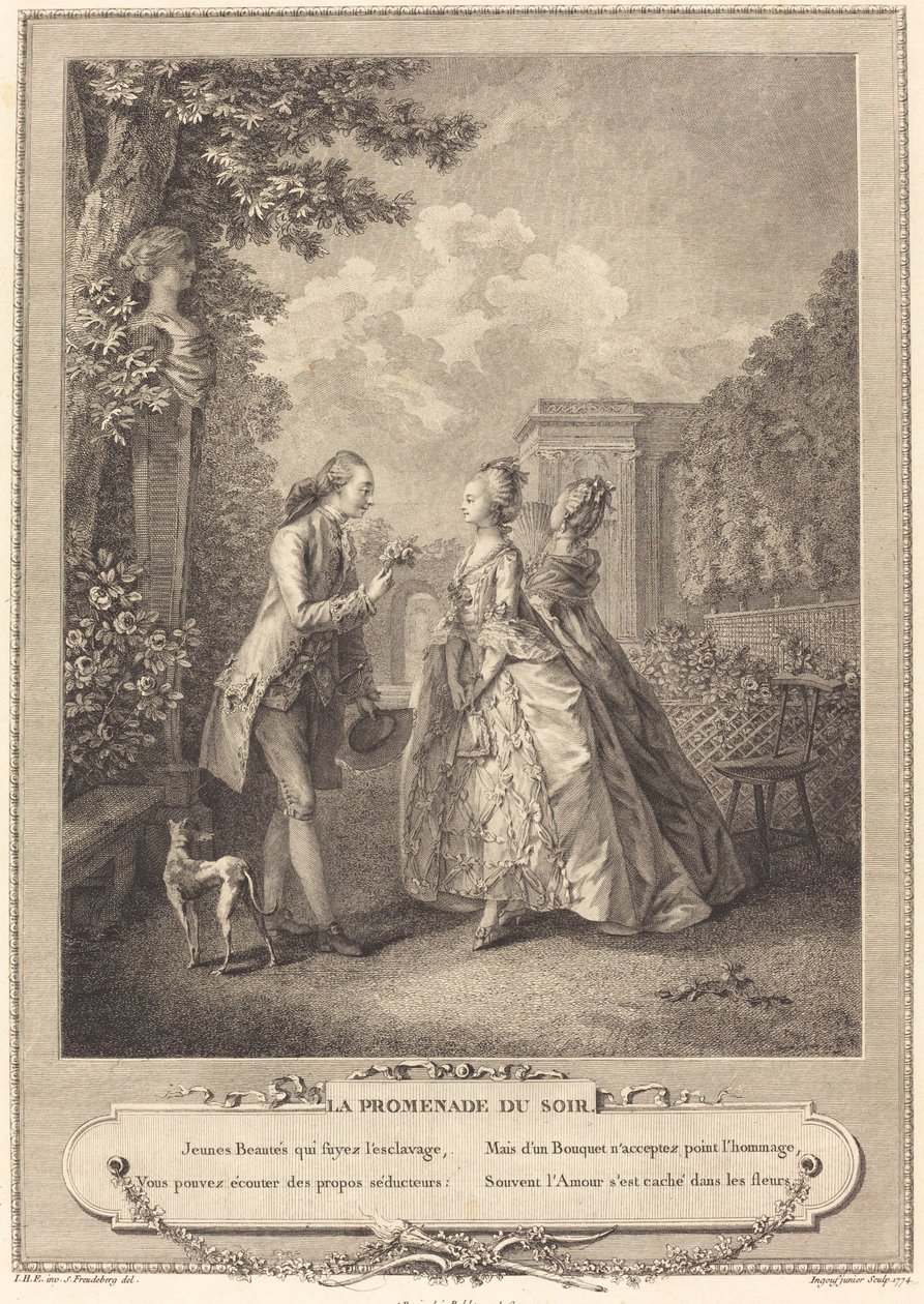 De Avondwandeling door Francois Robert Ingouf after Sigmund Freudenberger
