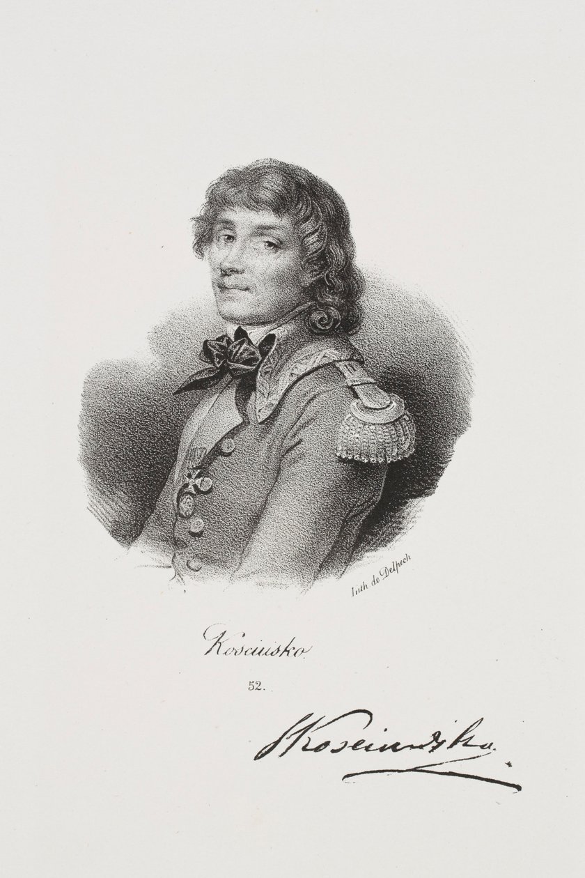 Portret van de vrijheidsstrijder Tadeusz Kościuszko door Francois Seraphin Delpech
