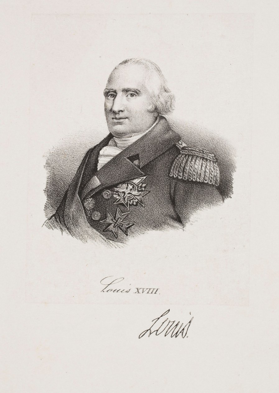 Portret van koning Lodewijk XVIII door Francois Seraphin Delpech