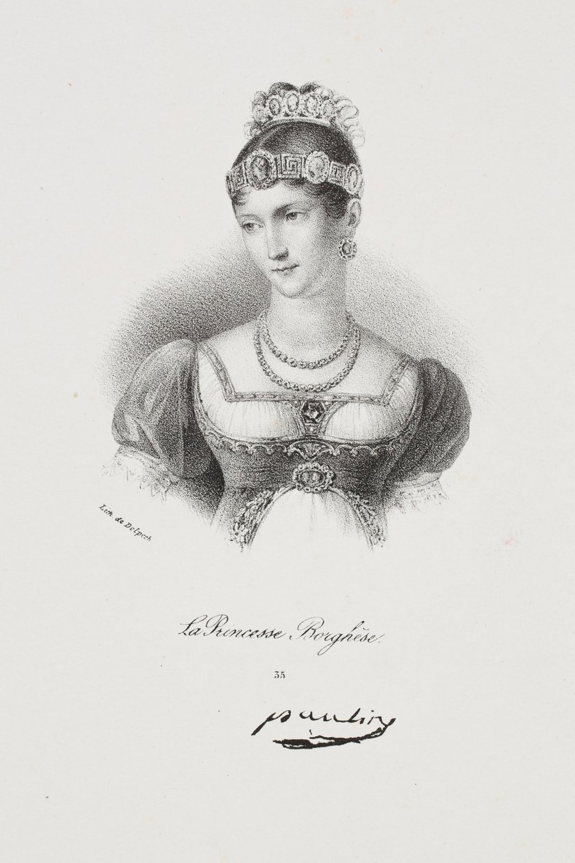 Portret van prinses Pauline Borghese (Marie Paulette Bonaparte) door Francois Seraphin Delpech