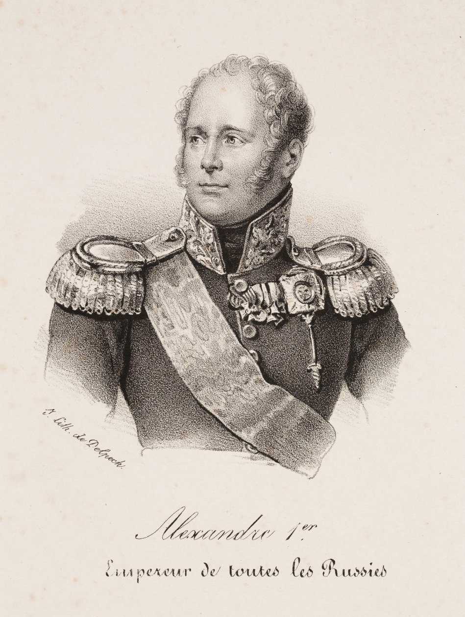Portret van tsaar Alexander I van Rusland door Francois Seraphin Delpech