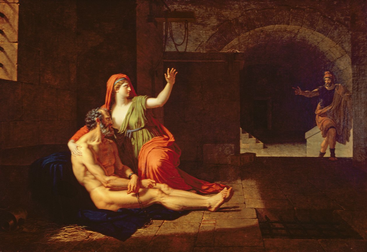 Romeinse liefdadigheid (Cimon en Pero) 1800 door Francois Xavier Fabre