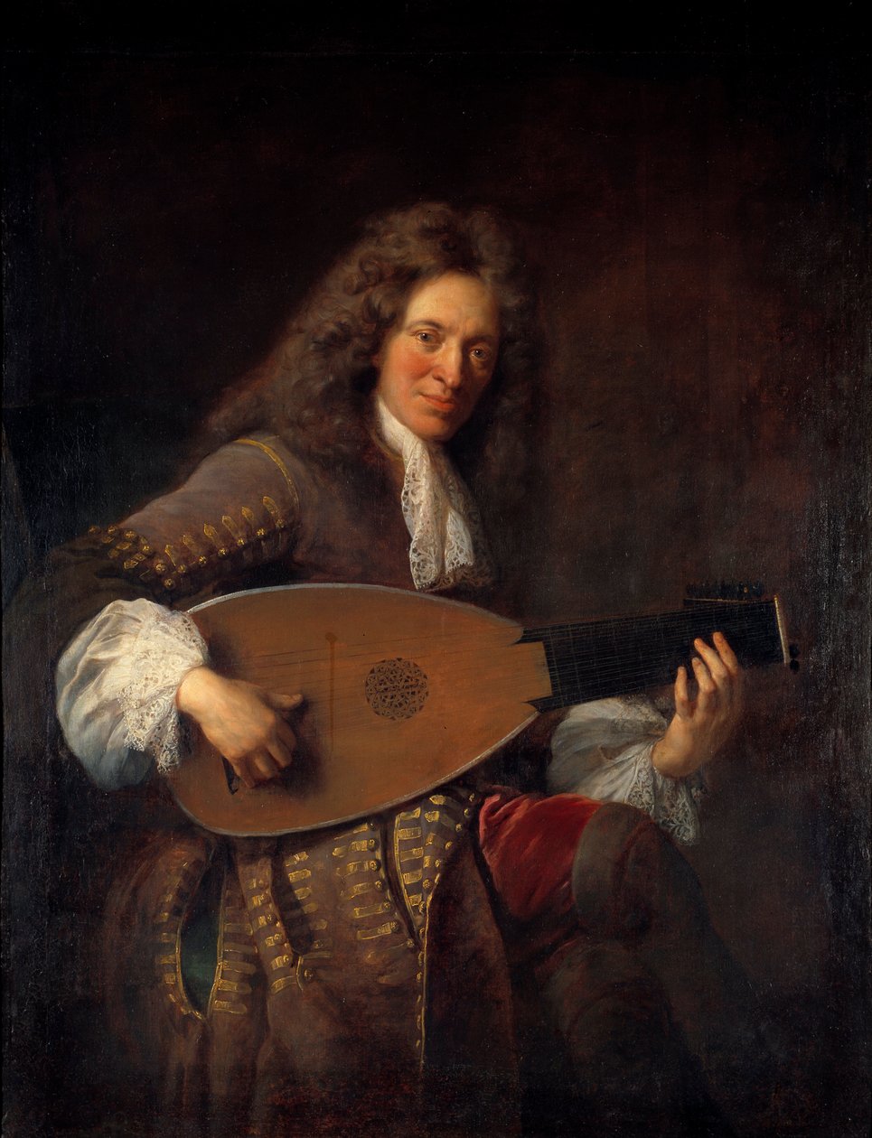 Portret van Charles Mouton (1626-1710) luitspeler door Francois de Troy