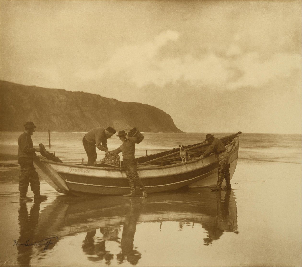 Het stranden van de Dankbaarheid door Frank Meadow Sutcliffe