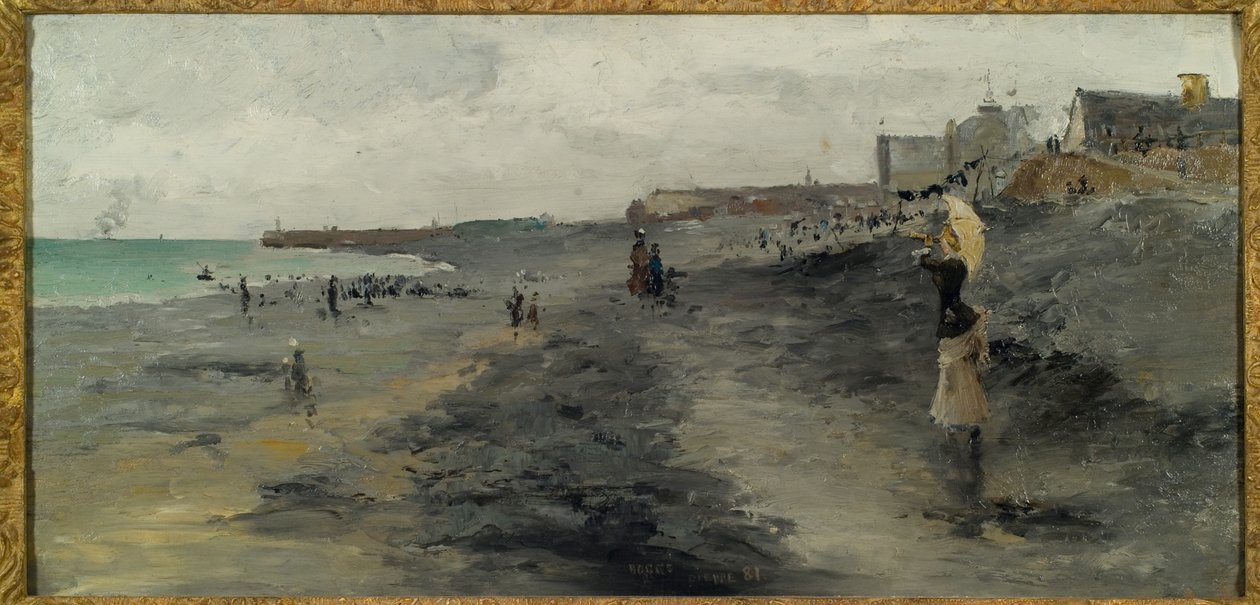 Strand bij Dieppe, 1881 door Frank Myers Boggs
