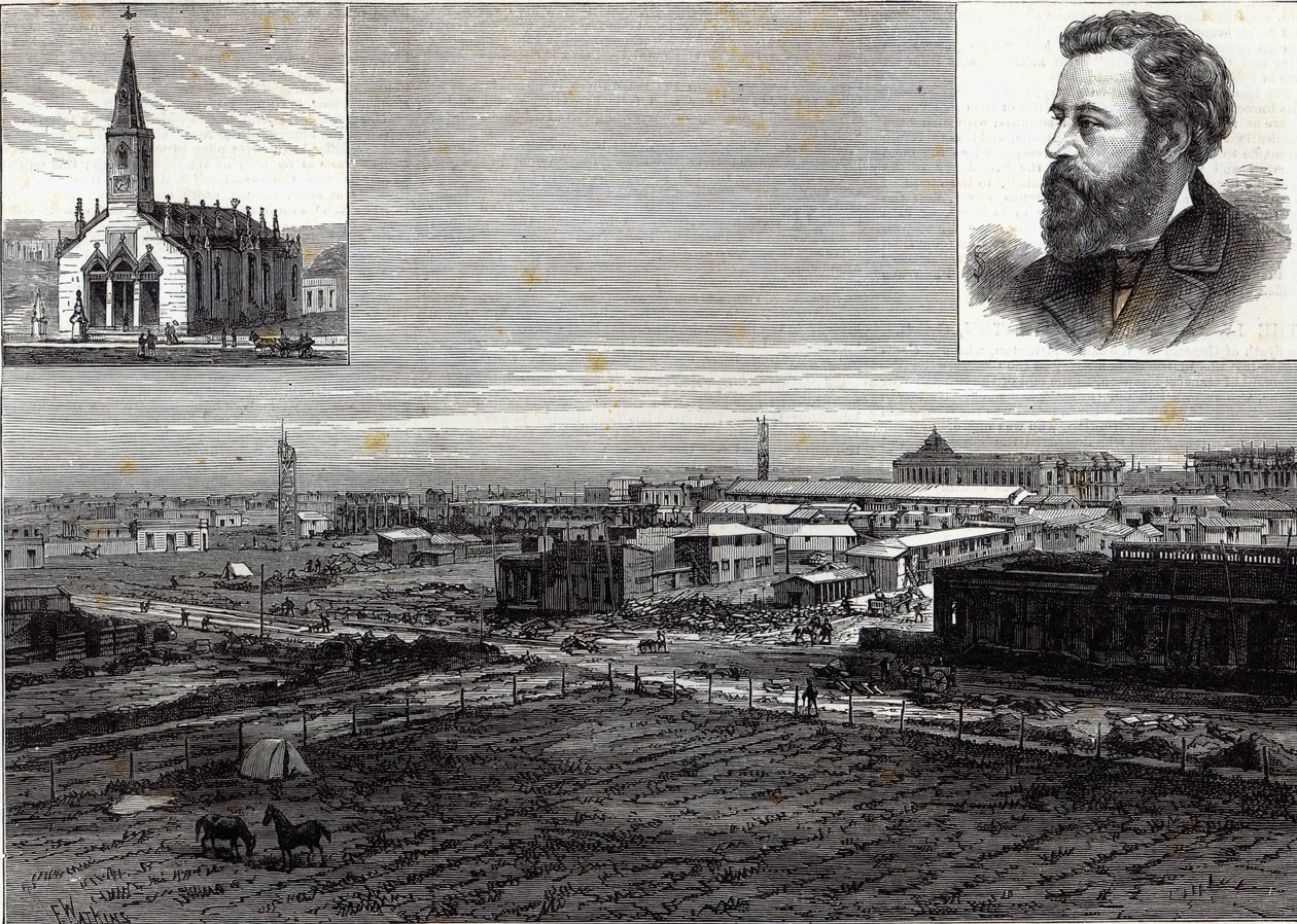 De nieuwe stad La Plata, Buenos Ayres, de hoofdstad van de Argentijnse Republiek, uit The Illustrated London News, 23 augustus 1884 door Frank Watkins