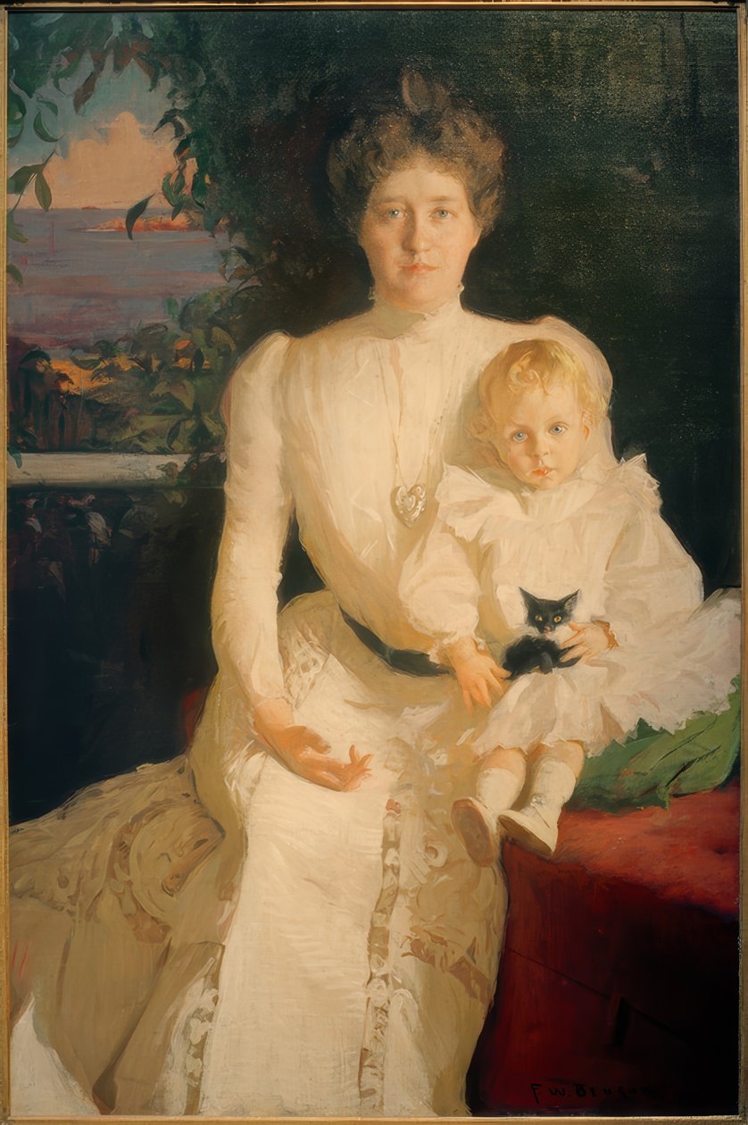 Emma Thaw met zoon Alexander door Frank Weston Benson