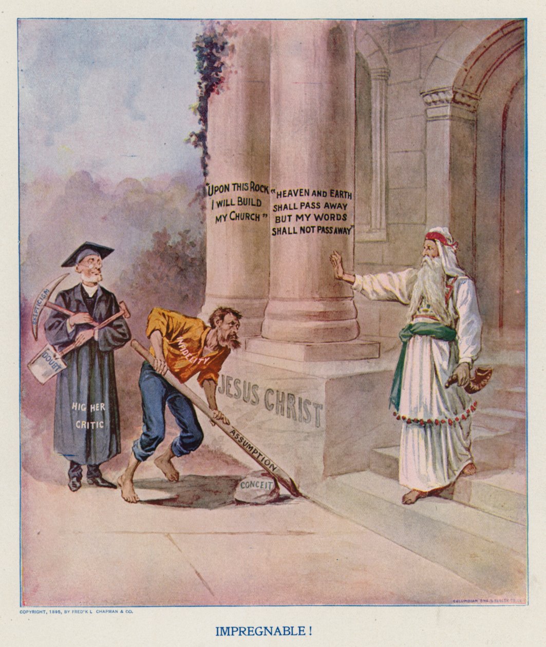 Onneembaar! (kleurenlitho) door Frank Beard