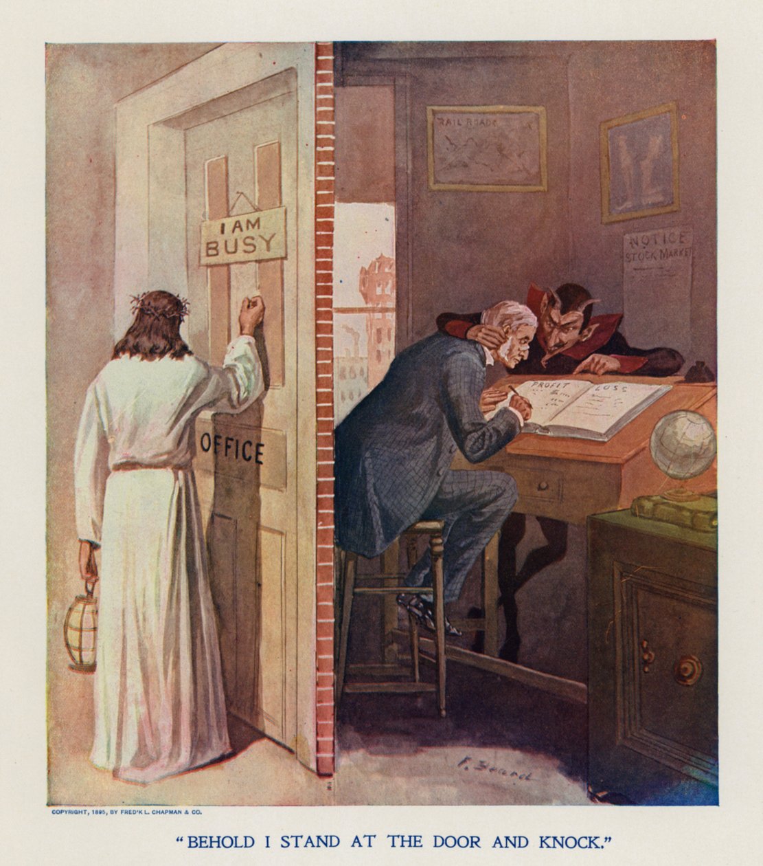 Knock! Knock! Knock! (kleurenlitho) door Frank Beard