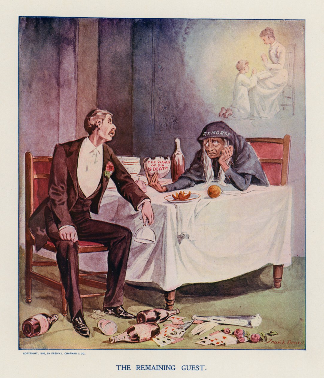 De overgebleven gast (kleurenlitho) door Frank Beard