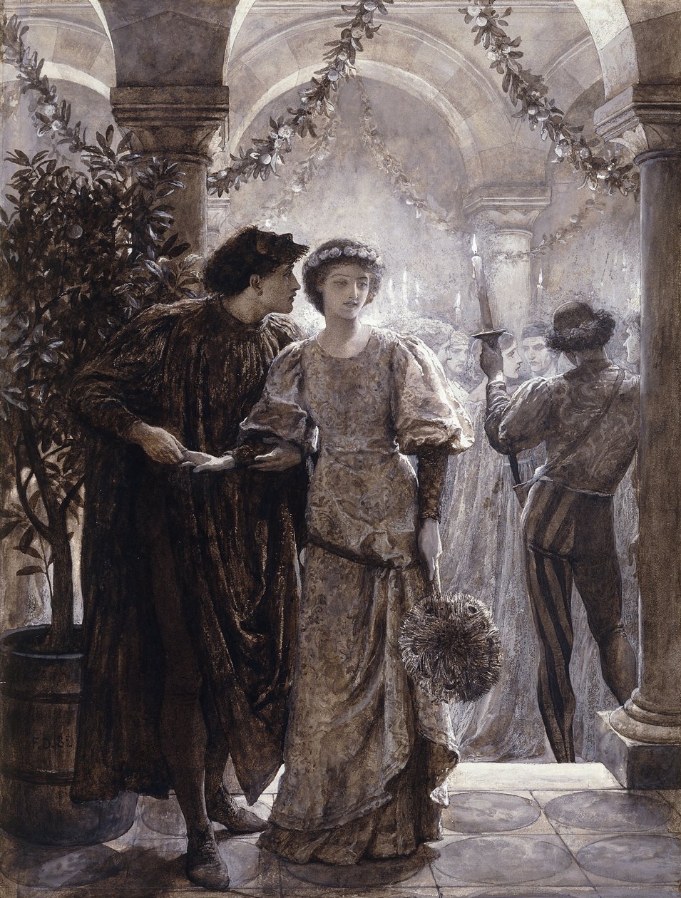 Scènes uit Romeo en Julia: Het bal door Frank Dicksee