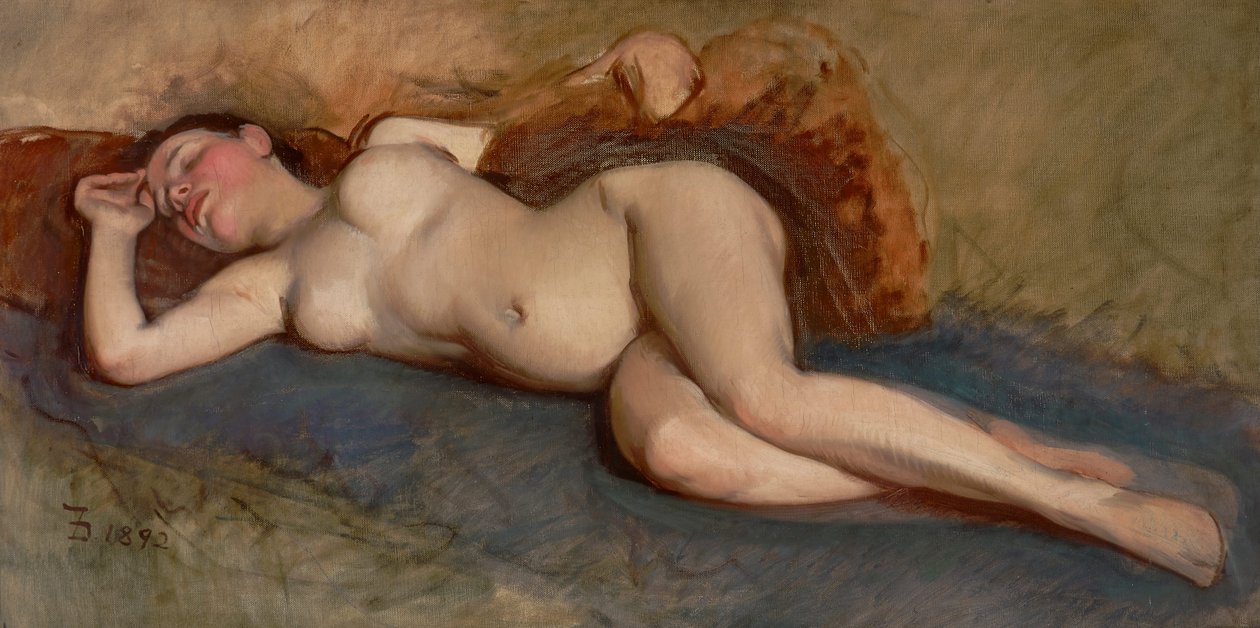 Liggend naakt door Frank Duveneck