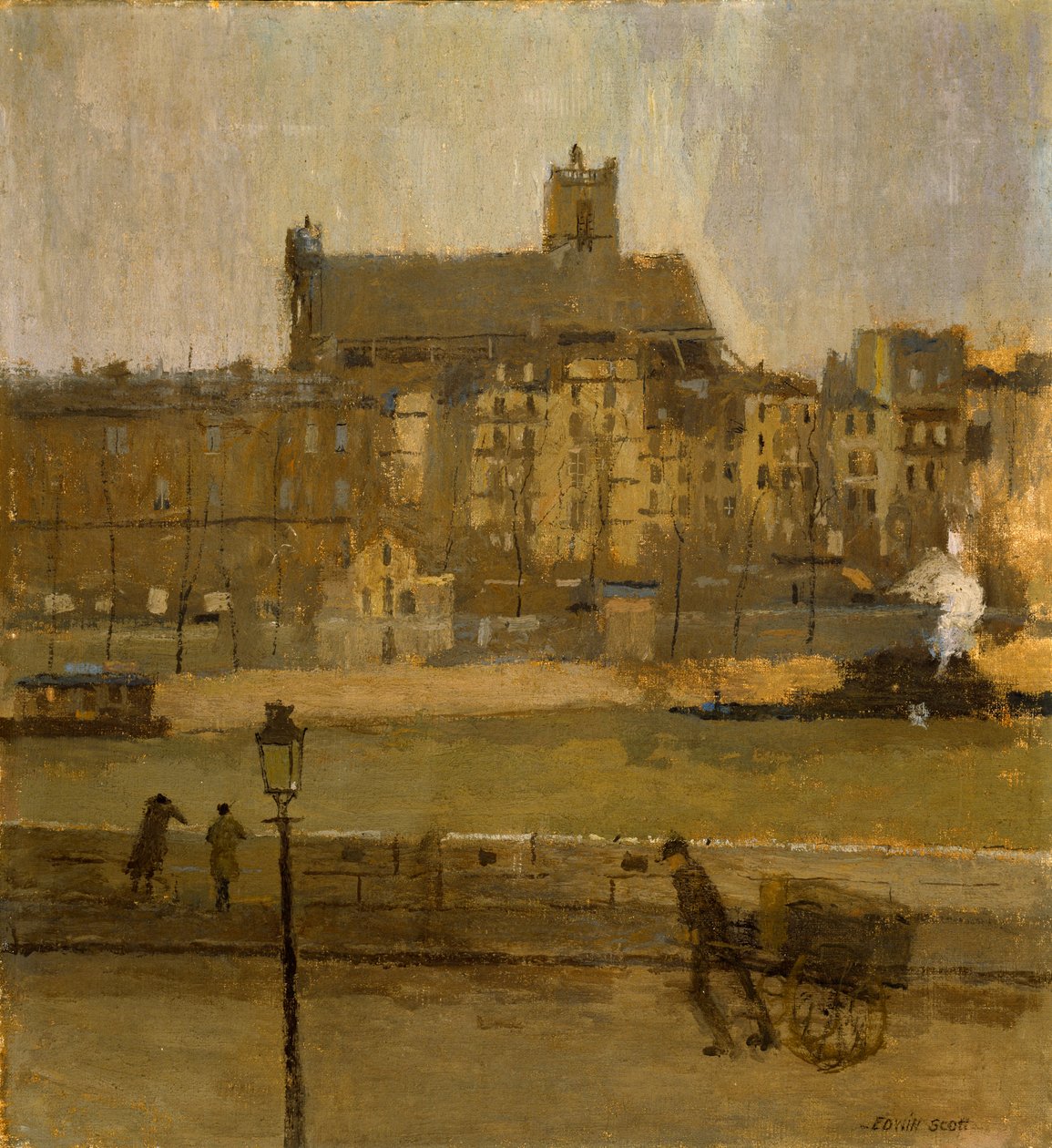 Quai de la Seine, Eglise St. Gervais, n.d. door Frank Edwin Scott