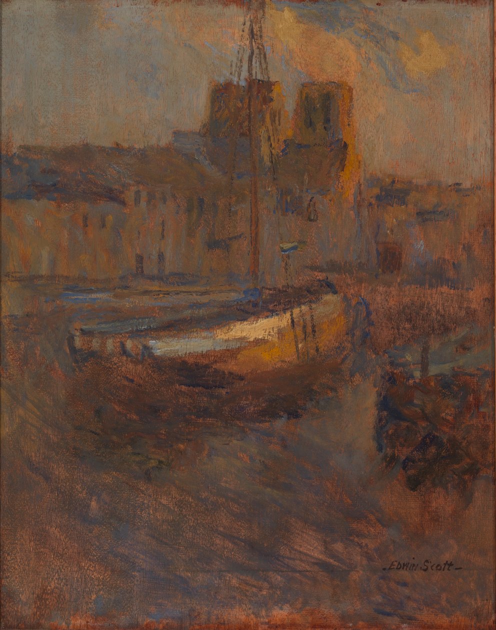 Schepen voor anker, Cherbourg no. II door Frank Edwin Scott
