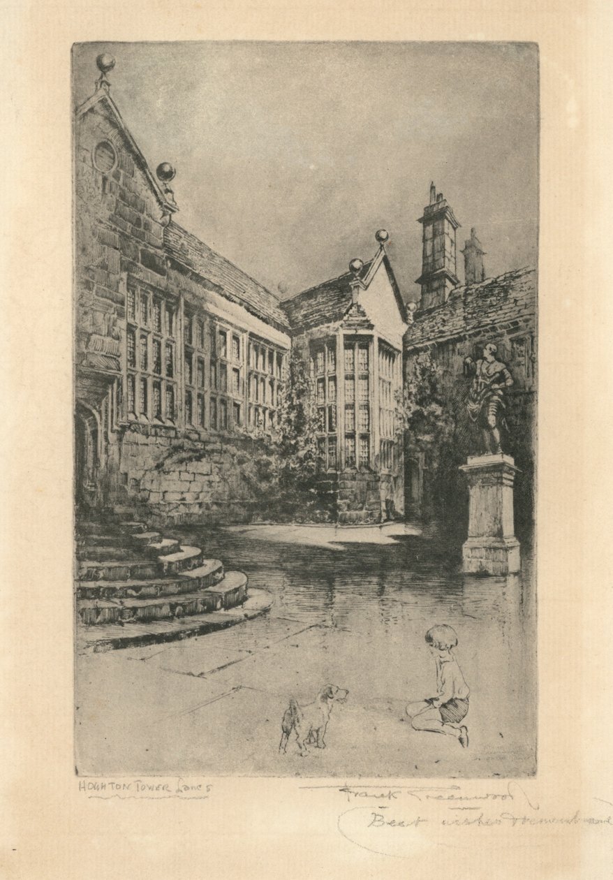 Hoghton Tower, Lancashire (litho) door Frank Greenwood