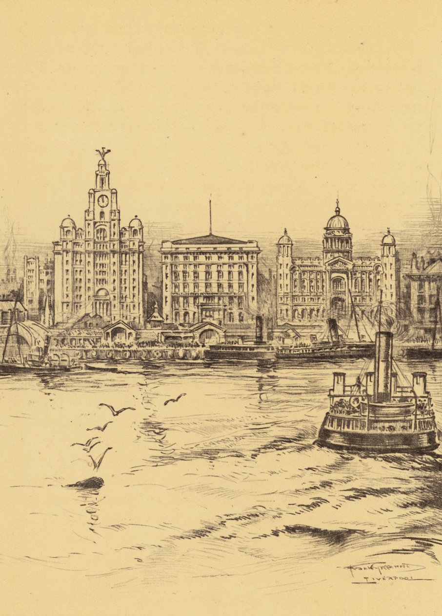 Liverpool, De nieuwe waterkant (litho) door Frank Greenwood