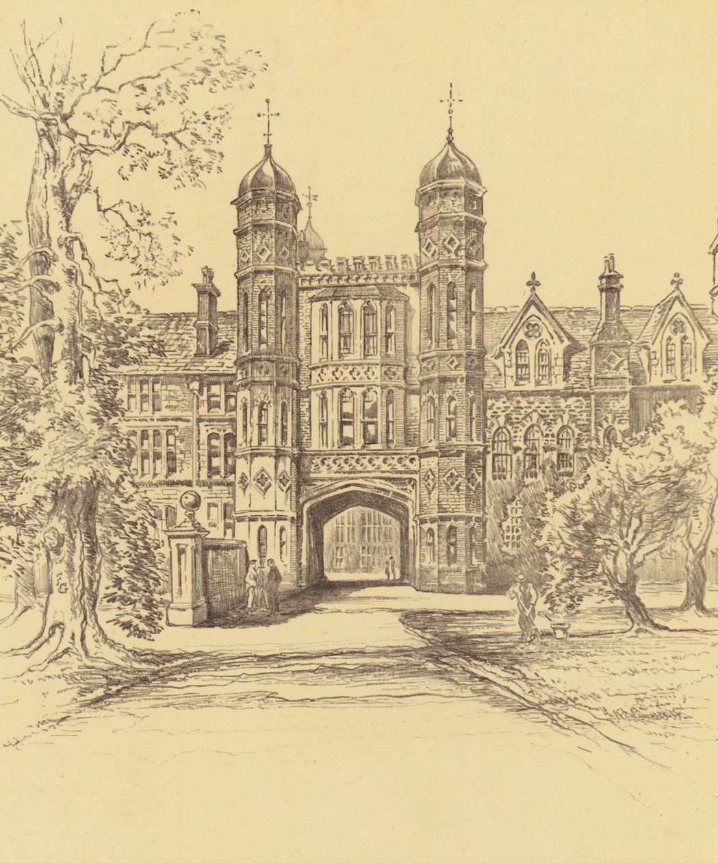Rossall School (litho) door Frank Greenwood