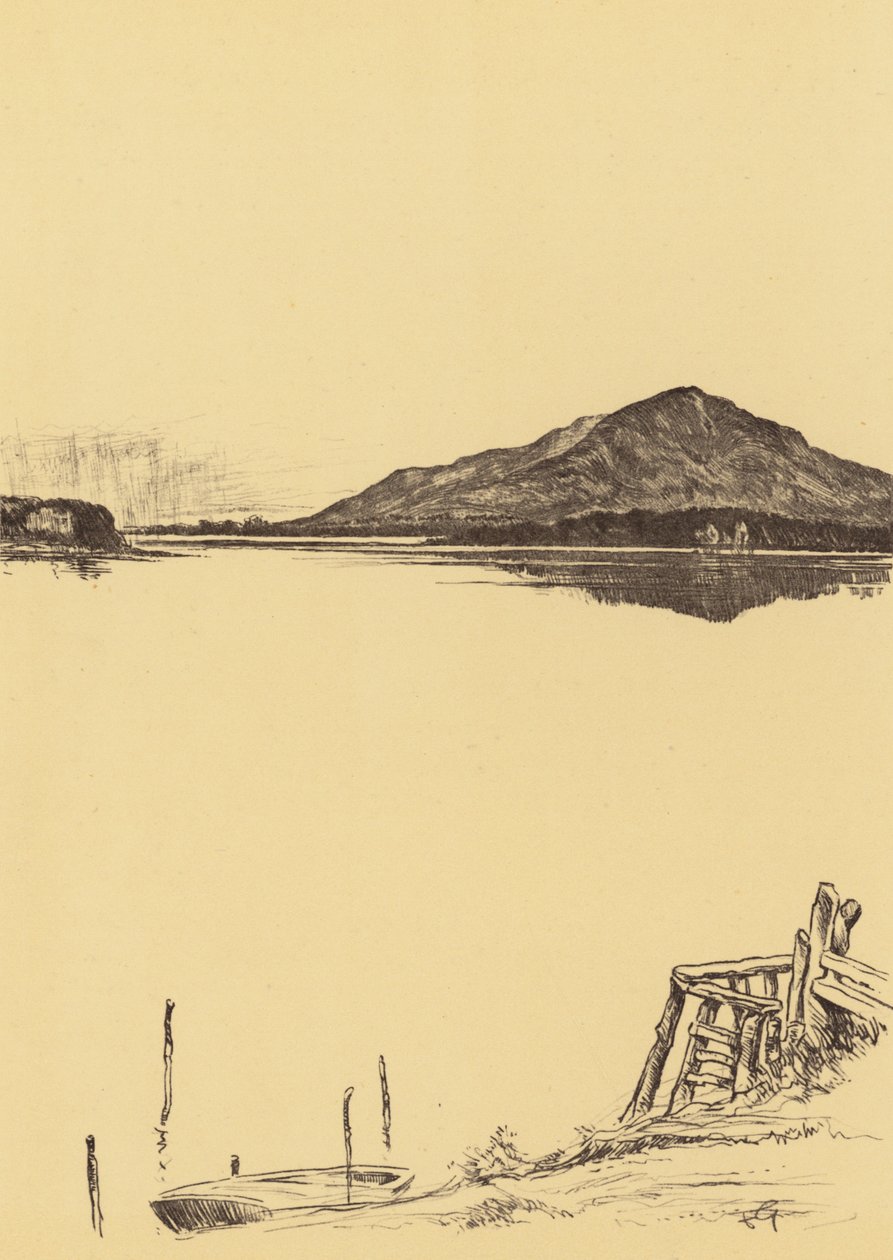 Windermere vanaf Newby Bridge (litho) door Frank Greenwood