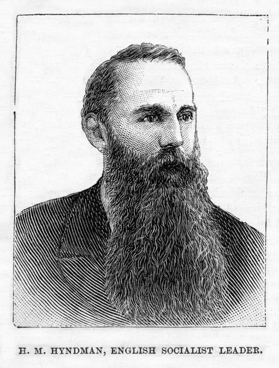 H.M. Hyndman, oprichter van de eerste Britse socialistische politieke partij, illustratie uit 