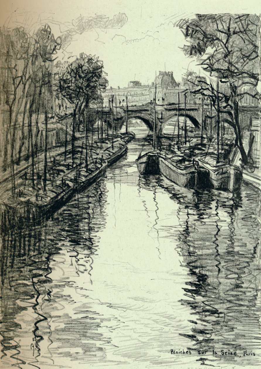 Aken op de Seine, 1915 door Frank Milton Armington